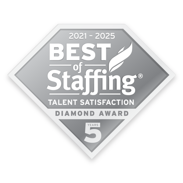 2021-2025 Best of Staffing Talent Satisfaction Diamond Award 5 Badge